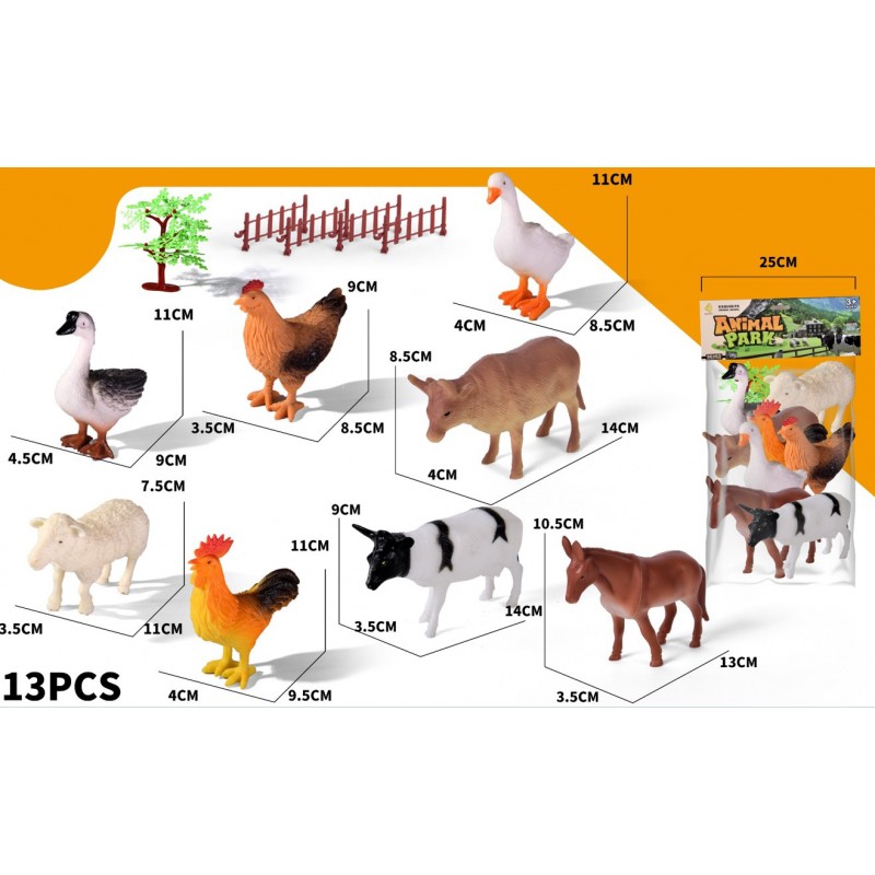 Σετ Ζώα Ζάρμας 13τμχ Με Φράχτες Και Δέντρο Lazarid