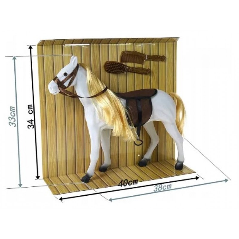 Άλογο Με Αξεσουάρ Άσπρο 33Εκ Lazarid