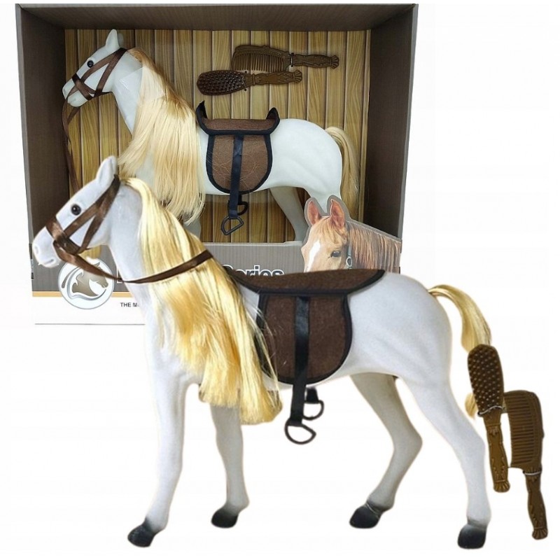 Άλογο Με Αξεσουάρ Άσπρο 33Εκ Lazarid