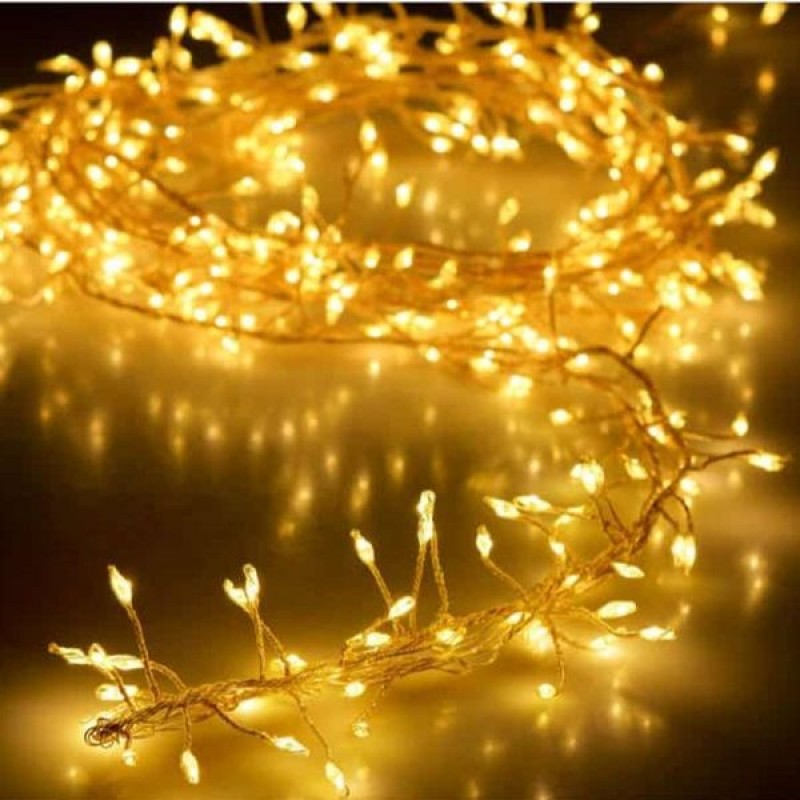 100 Micro LED Λαμπάκια Cluster 100cm Ασημί Καλώδιο Θερμό Λευκό LED Με TRY ME Epam