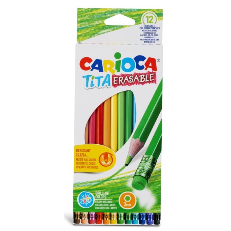 Ξυλομπογιές Tita Erasable 12 Χρώματα Carioca 