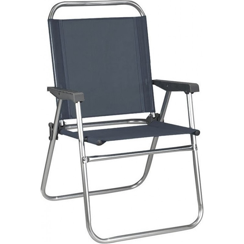 Καρέκλα Παραλίας Αλουμινίου Πτυσσόμενη Γκρι 52x56x80 εκ