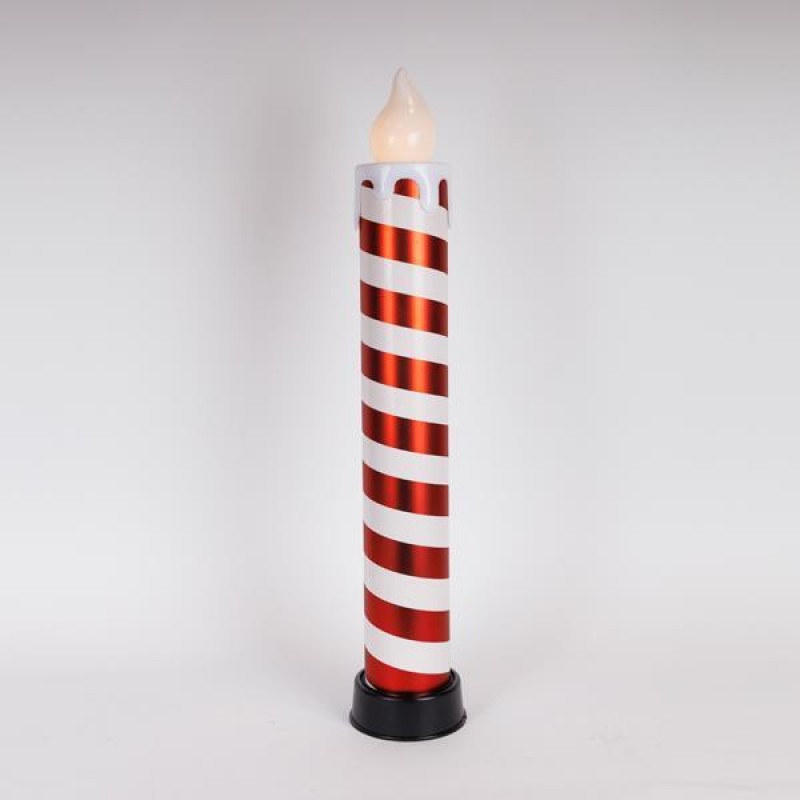 Κερί Φωτιζόμενο 14x82cm, Κόκκινο & Άστρο Με Κίνηση Στη Φλόγα, Μπαταρίας 3xAA, Timer, 6 Θερμά Λευκά LED IP44 Eurolamp