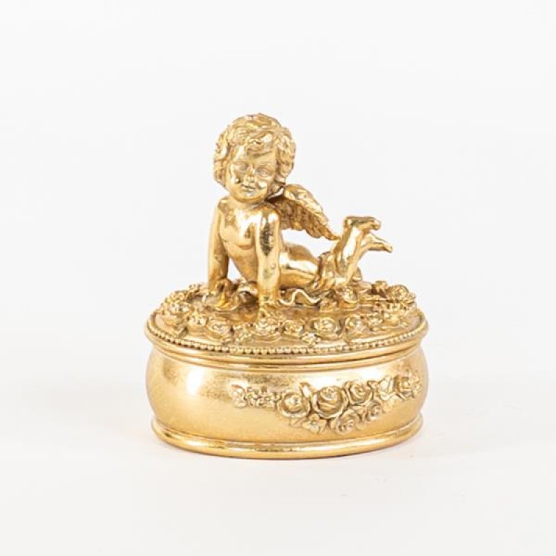 Κοσμηματοθήκη Με Αγγελάκι Χρυσό 11.3x12.5cm Eurolamp