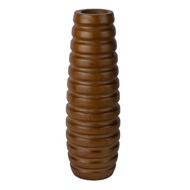 Βάζο Ξύλινο Καφέ 13x13x40Εκ Estheti