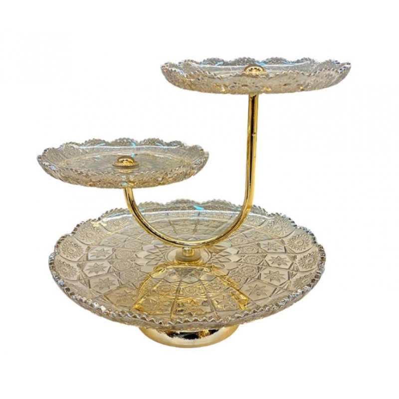 Διακοσμητική Ορντεβιέρα Μεταλλική - Γυάλινη Χρυσή 30x29Εκ Eurolamp