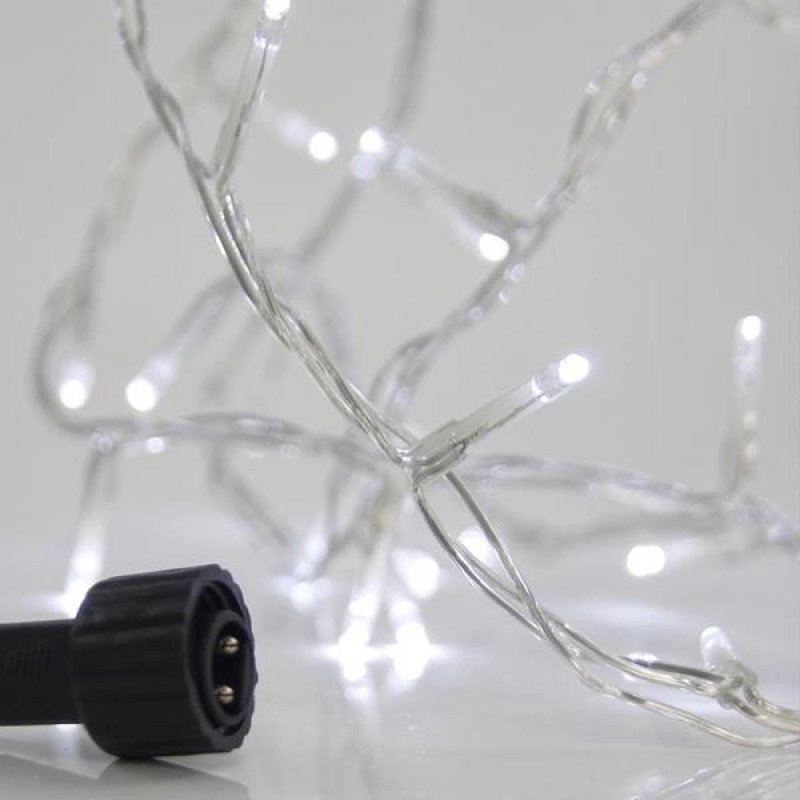 Σειρά 100 LED 3mm 31V Επέκταση Εως 3 Με Μετασχηματιστή Προέκταση Παροχής 300cm Διάφανο Καλώδιο Λευκό LED Ανά 5cm ΙP44 Eurolamp