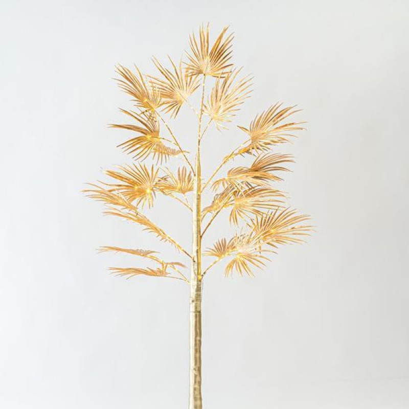 Χρυσό Δέντρο Φτέρη 1.8m Με Μετασχημετιστή, 140 Θερμά Λευκά MINI LED, Προέκταση Παροχής 3m IP44 Eurolamp