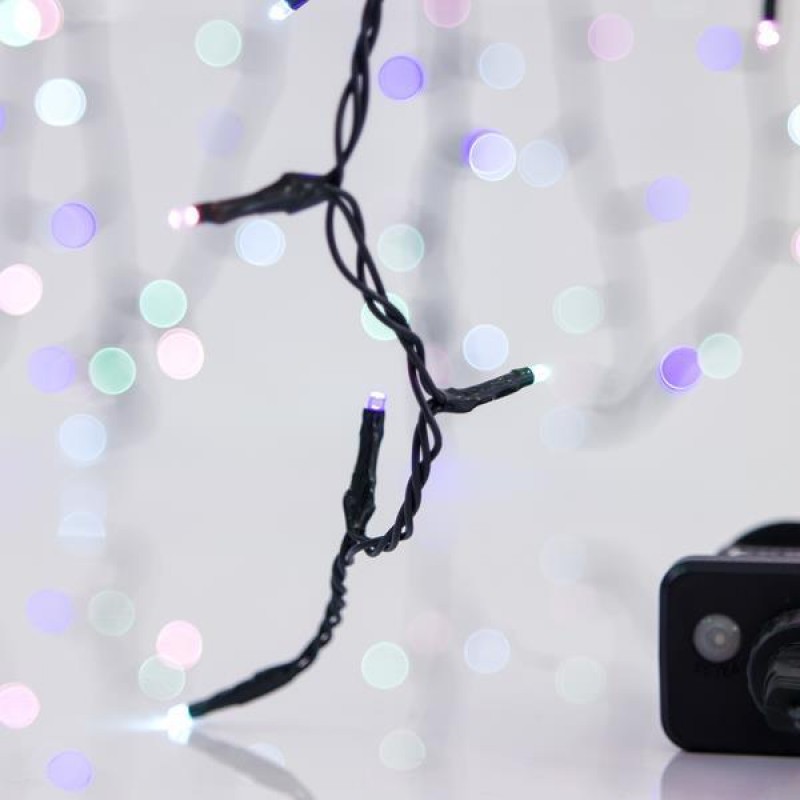 Σειρά 100 LED 3mm 31V, 8 Προγράμματα, Μετασχηματιστή Με Μνήμη, Προέκταση Παροχής 300cm,Πράσινο Καλώδιο, Οπάλ Χρωματιστό LED ανά 5cm ΙΡ44 Eurolamp