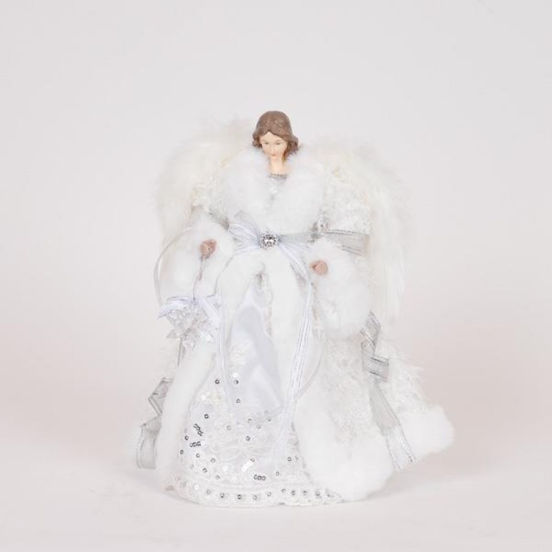 Νεράιδα Με Λευκό Φόρεμα Και Χιονονιφάδες 30cm Eurolamp