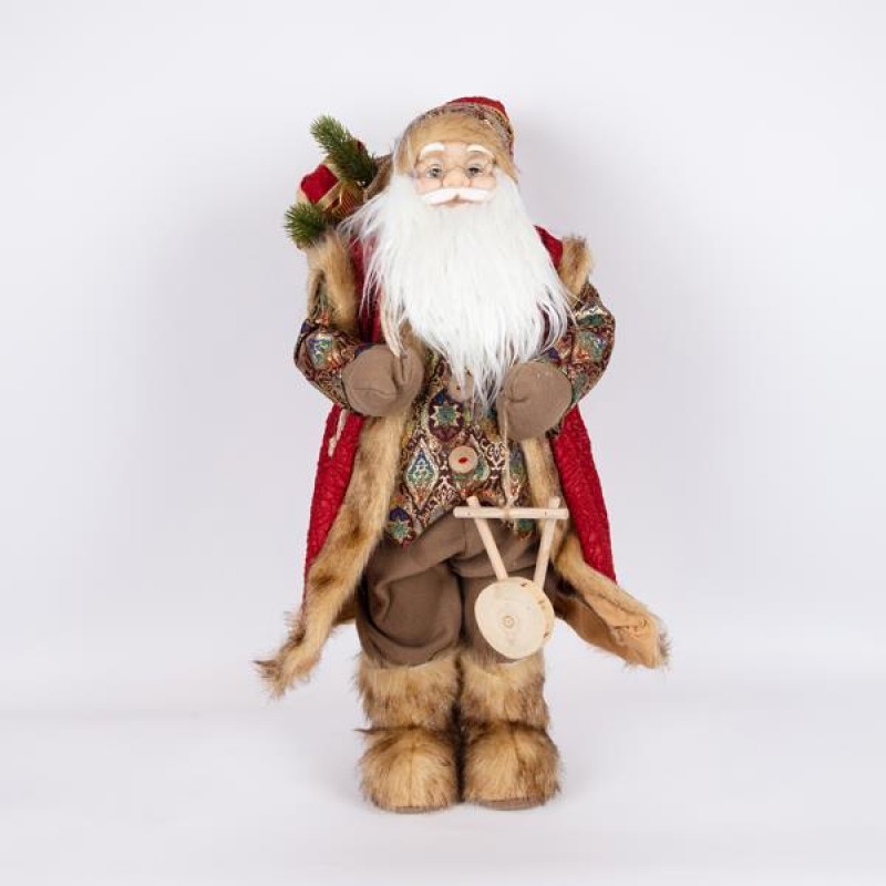 Αϊ  Βασίλης Με Κόκκινα Βελούδινα Ρούχα 60cm Eurolamp