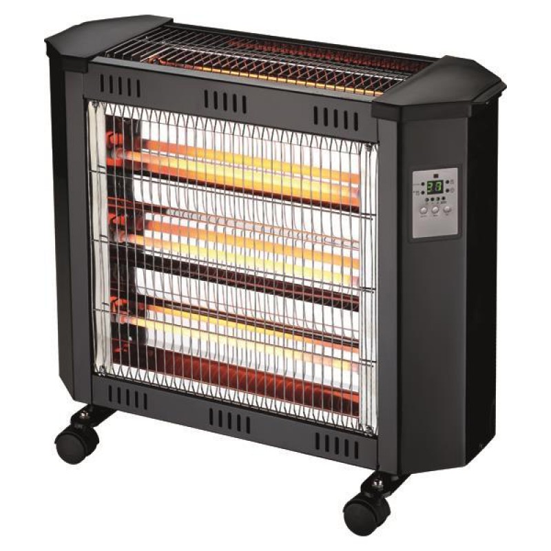 ERP Θερμάστρα Χαλαζία Μαύρη Με Κοντρόλ 2400W Eurolamp