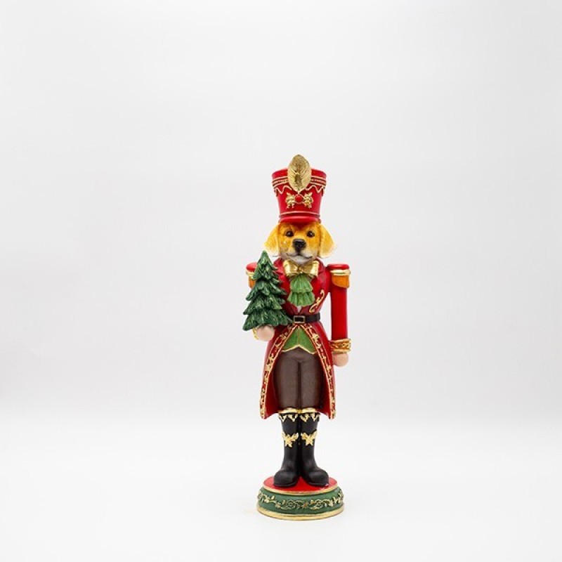 Σκυλάκι Στρατιώτης Με Δεντράκι Κόκκινο Πολυρεζίν 11.5x36.5cm Eurolamp