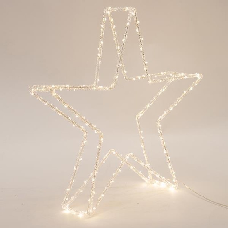 Αστέρι Ακρυλικό 3.5V Με Μετασχηματιστή, 120 Θερμά Λευκά LED, Προέκταση Παροχής 5m, 46x8.5x46cm IP44 Eurolamp