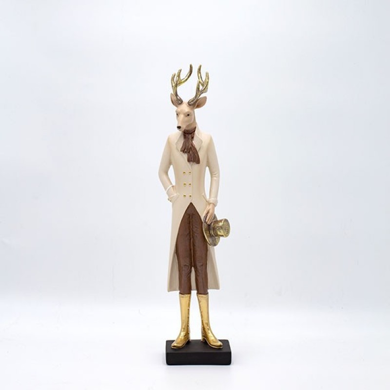 Τάρανδος Πολυρεζίν Με Σμόκιν και Καπέλο 38cm Eurolamp