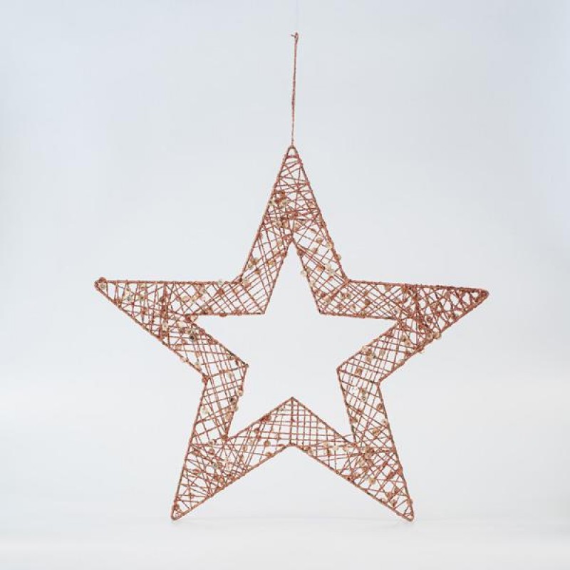 Αστέρι Με Παγιέτες Σαμπανί 45cm Eurolamp