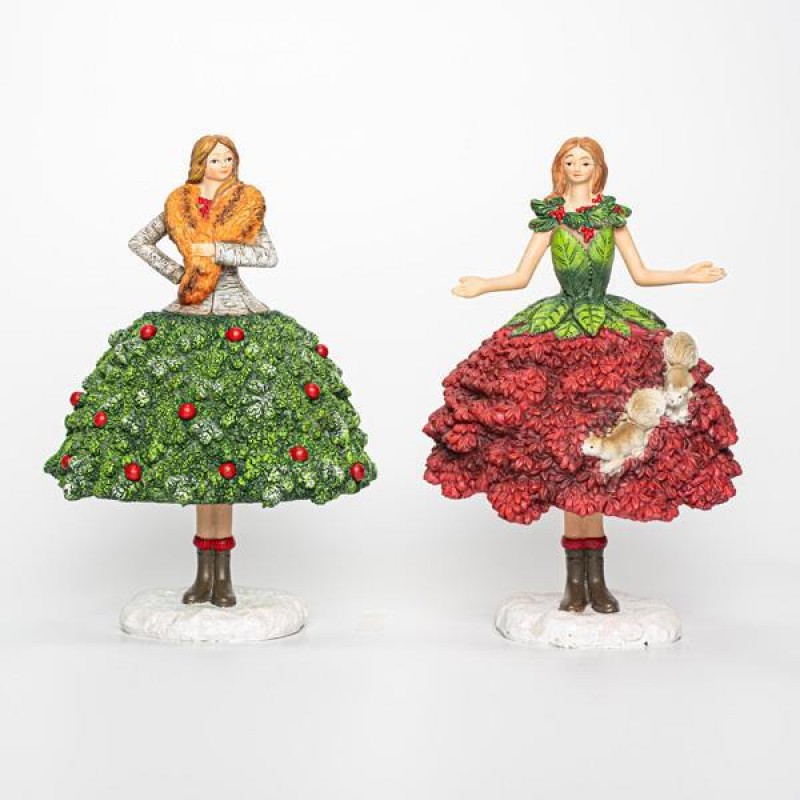 Χορεύτριες Πολυρεζίν 2 Σχέδια 15x13x22.50cm Eurolamp