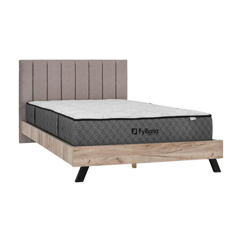 Διπλό Κρεβάτι Oslo Μπεζ Χρώμα 173X214X118 εκ. (160X200) Fylliana