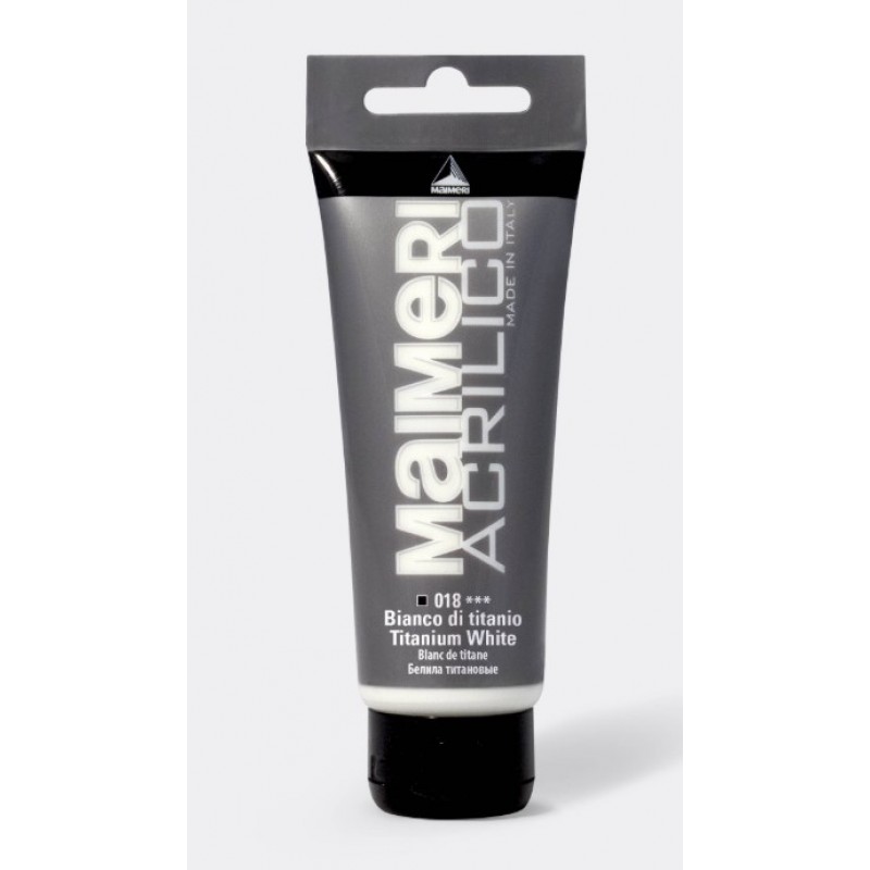 Ακρυλικό Χρώμα Λευκό Τιτανίου 200ml Maimeri Acrilico