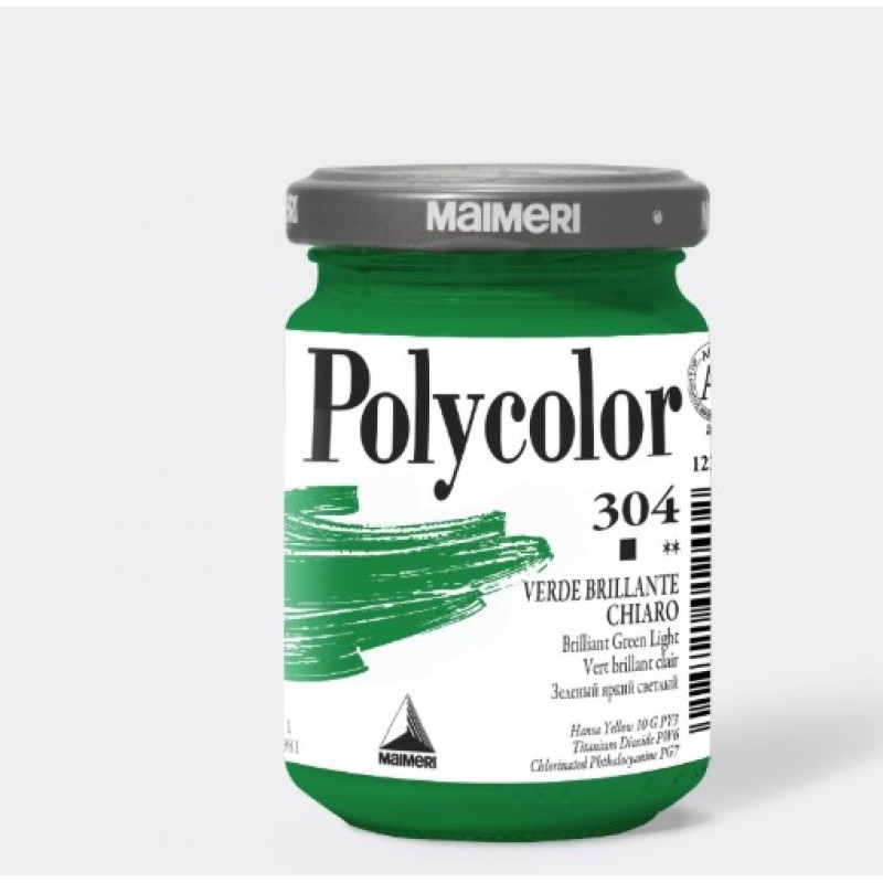 Ακρυλικό Χρώμα Brilliant Green Light 140ml Maimeri Polycolor 