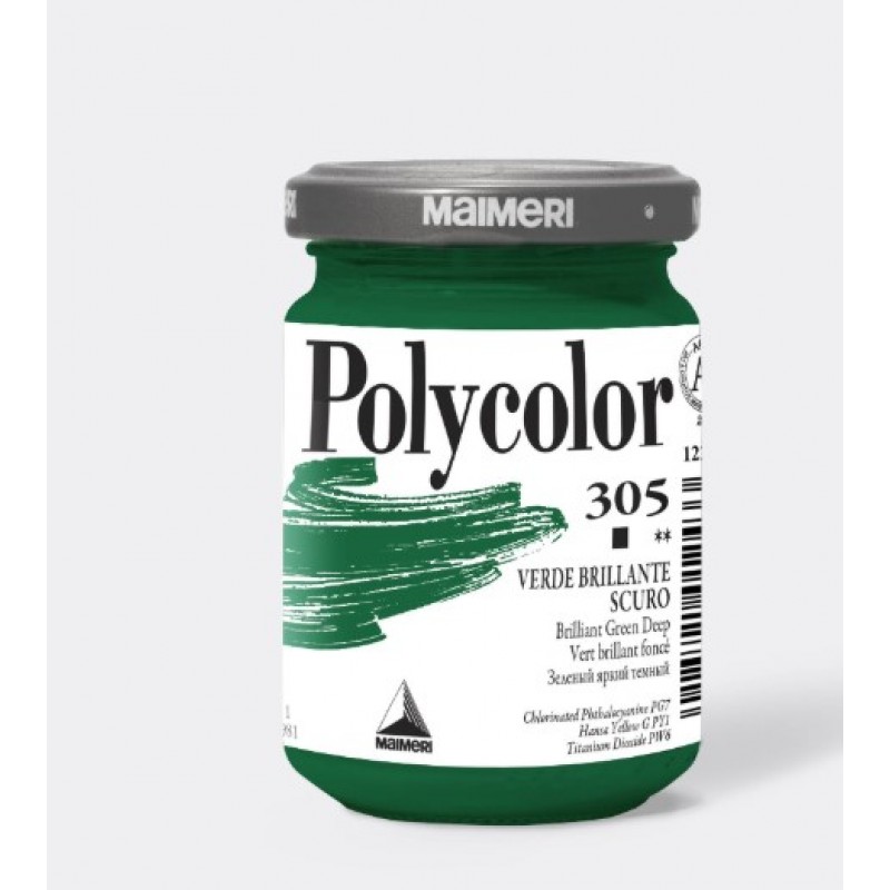 Ακρυλικό Χρώμα Brilliant Green Deep 140ml Maimeri Polycolor 