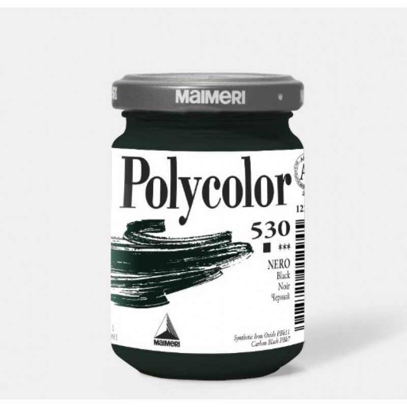 Ακρυλικό Χρώμα Black 140ml Maimeri Polycolor 