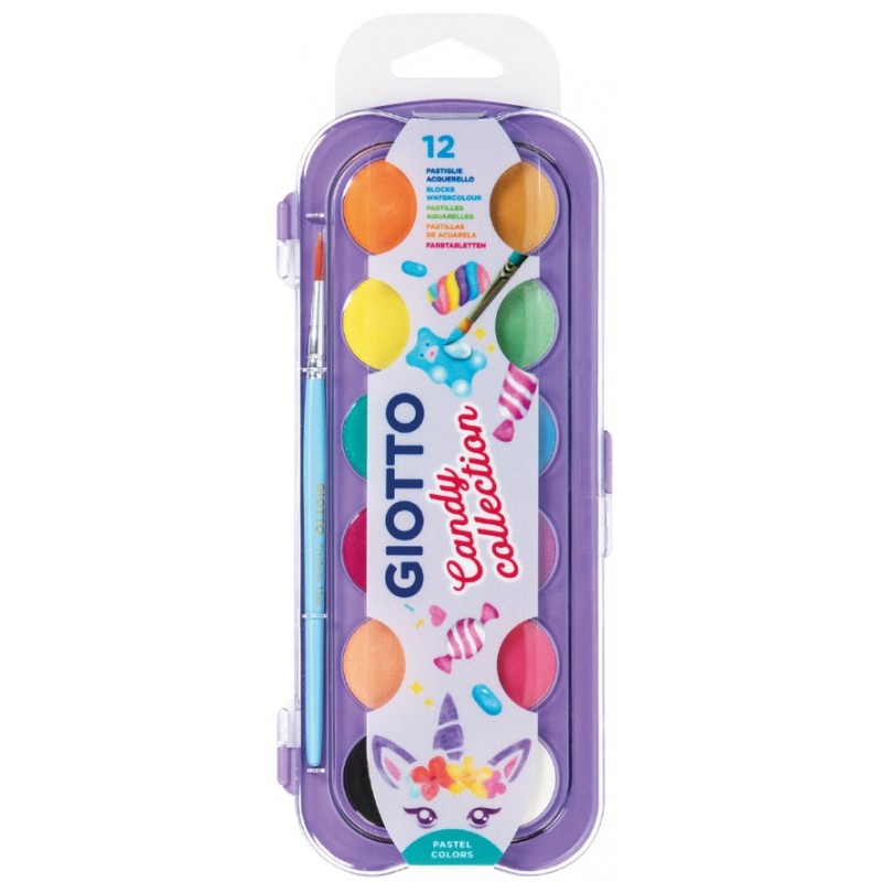 Νερομπογιές 30mm 12τμχ Candy Collection Giotto 