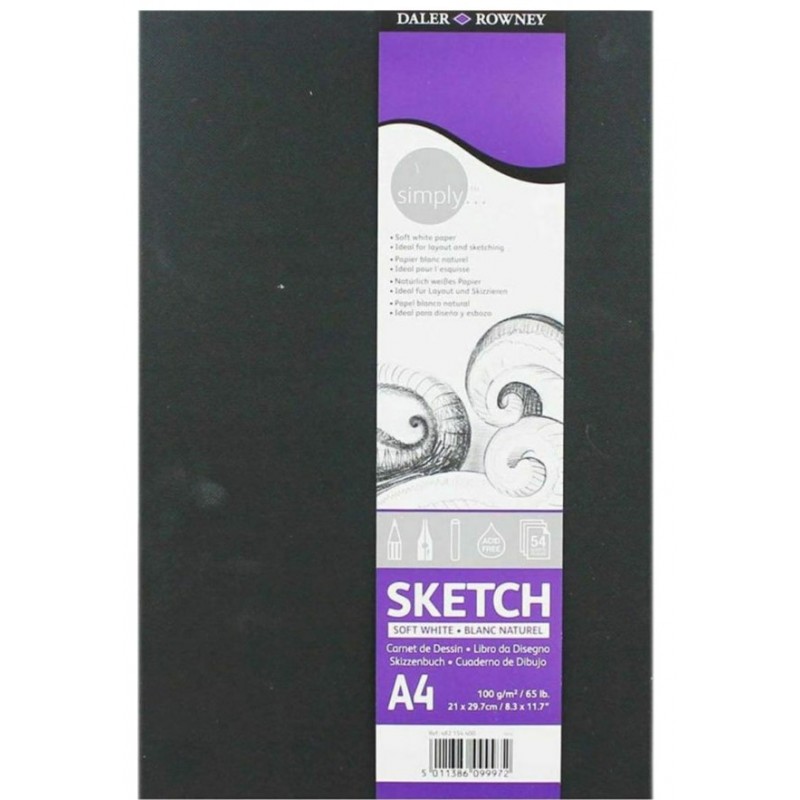 Μπλοκ Σχεδίου Sketchbook Simply Scetchbook Α4 Hardbound 54 Φύλλων Daler Rowney 