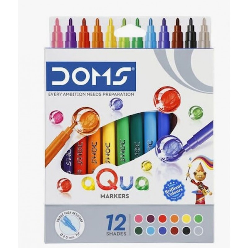 Μαρκαδόροι Νερού 12τμχ Ψιλής Γραφής 2.5mm Doms 