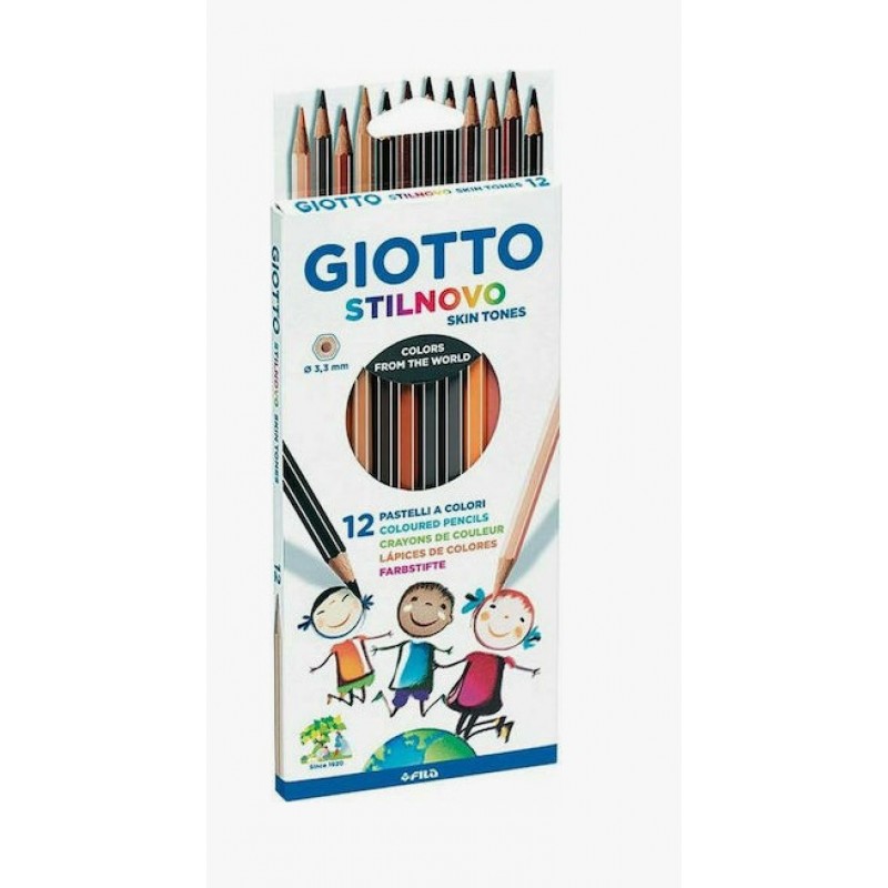 Ξυλομπογιές Καφέ Σετ 12τμχ Stilnovo Skin Tones Giotto 