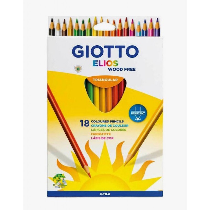 Ξυλομπογιές Σετ 18 χρώματα Elios Wood Free Giotto 