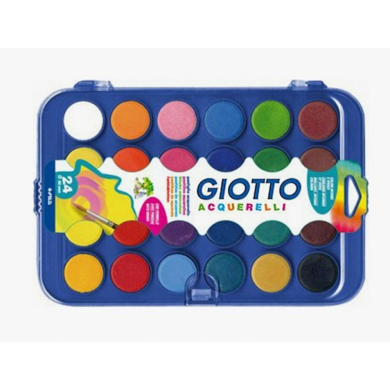 Σετ Νερομπογιές Acquerelli 24 Χρώματα Με Πινέλο Giotto 