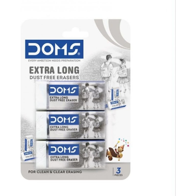 Γόμα Σετ 3 τμχ Λευκή XL Doms 