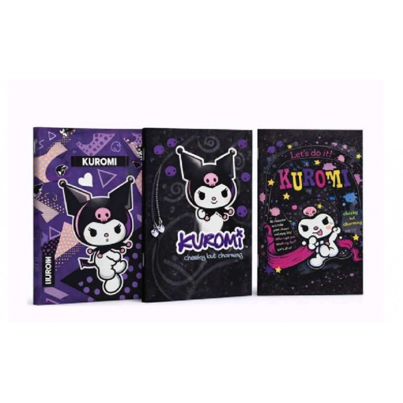 Τετράδιο Καρφίτσα Sanrio Kuromi  40φ. - 3 Σχέδια Graffiti