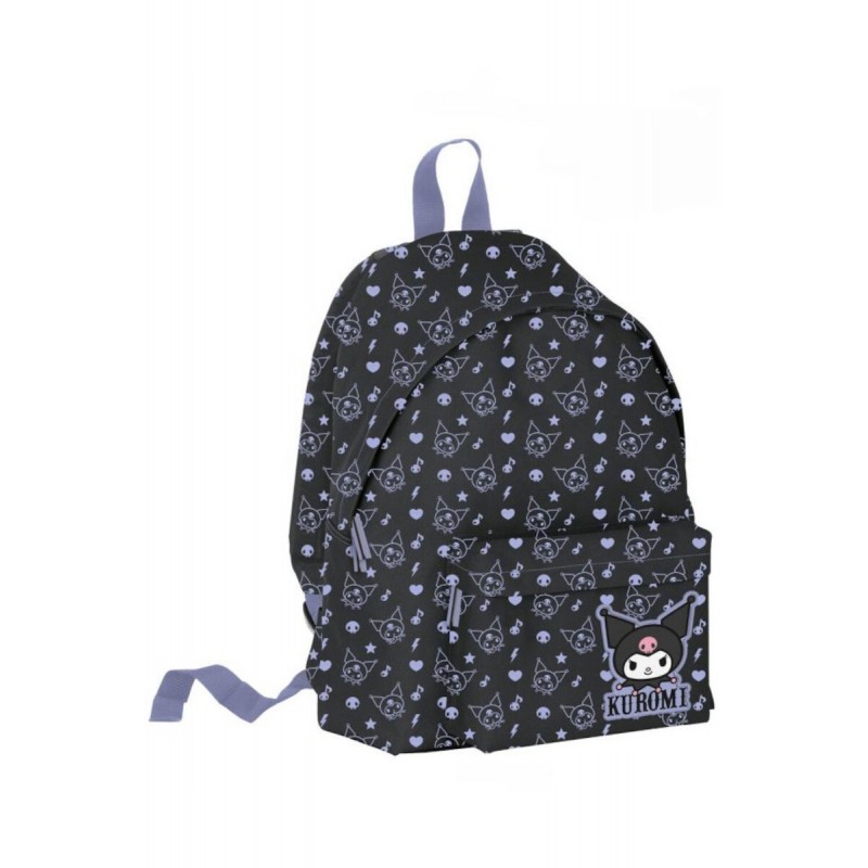 Σακίδιο Πλάτης Σχολικό Στρογγυλό Μαύρο Pattern Kuromi