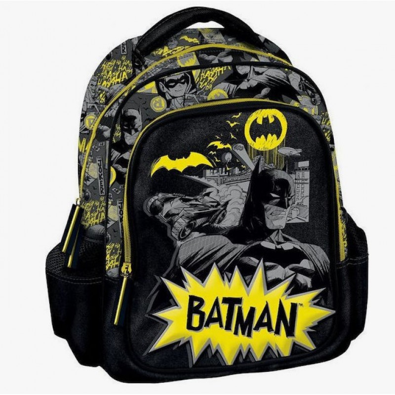  Σχολική Τσάντα Πλάτης Νηπιαγωγείου Batman Μαύρη Graffiti