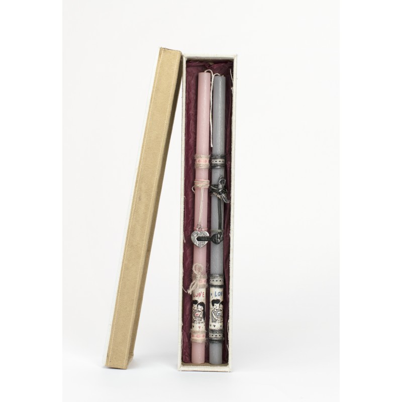 Λαμπάδα Διακοσμημένη Διπλή Κρεμαστό Κλειδί