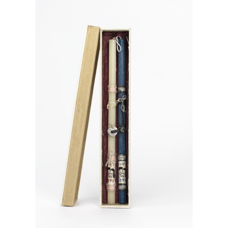 Λαμπάδα Διακοσμημένη Διπλή Κρεμαστό Κλειδί