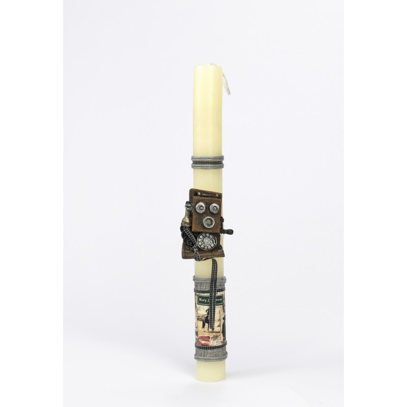 Λαμπάδα Χοντρή με vintage Μαγνητάκια