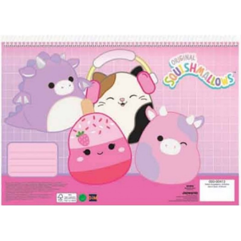 Μπλοκ Ζωγραφικής Α4 Σπιράλ Squishmallows 30 Φύλλων Gim 
