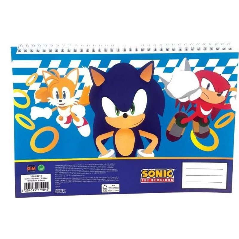 Μπλοκ Ζωγραφικης Α4 Σπιραλ 30φυλλα Sonic Classic Gim 