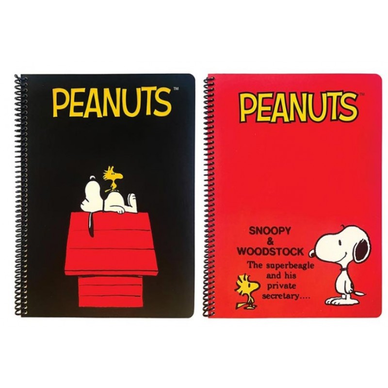 Τετράδιο Α4 Σπιράλ 2Θεμάτων Snoopy Peanuts Κόκκινο Back Me Up