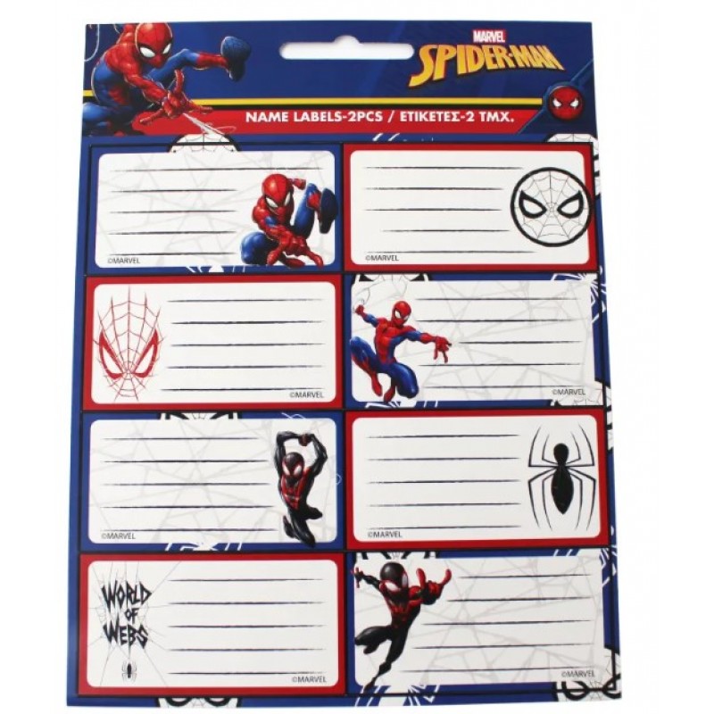 Σχολικές Αυτοκόλλητες Ετικέτες Spiderman Gim