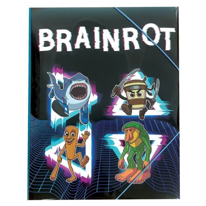 Φάκελος Με Λάστιχο Και Αυτιά Για Χαρτί A4 Toikido Brainro Μαύρος Gim 
