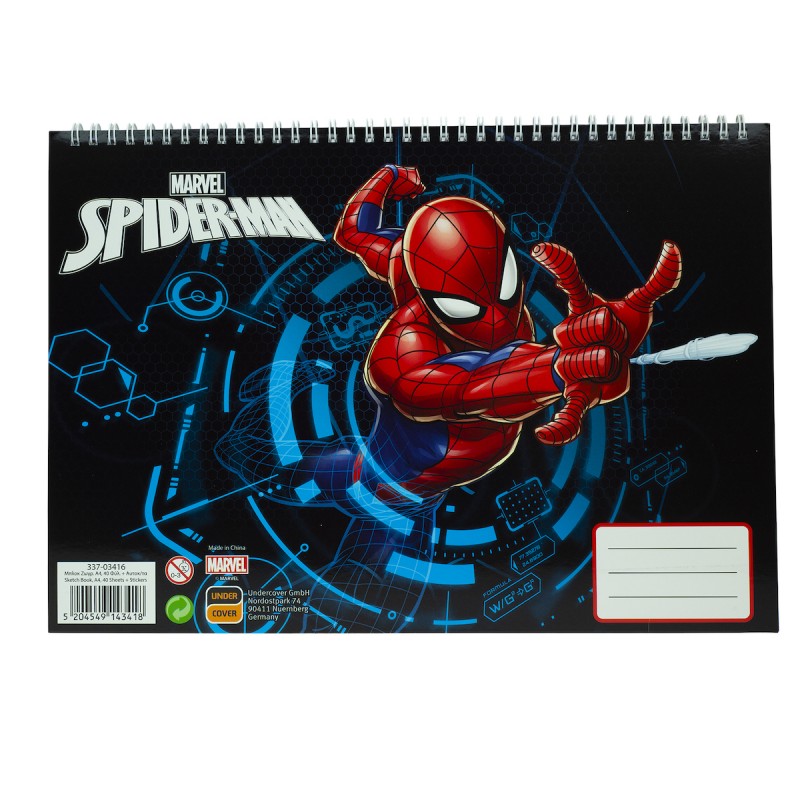 Μπλοκ Ζωγραφικής 23x33 Spiderman 40Φ+ Stic Gim