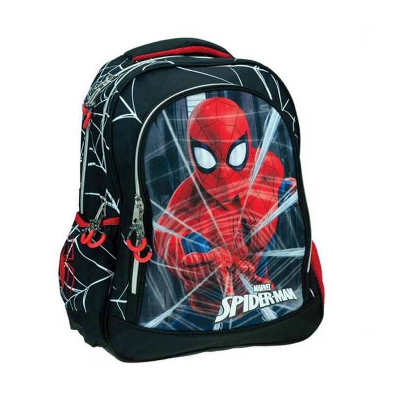 Σακίδιο Πλάτης Δημοτικού Οβάλ Spiderman Black City Gim