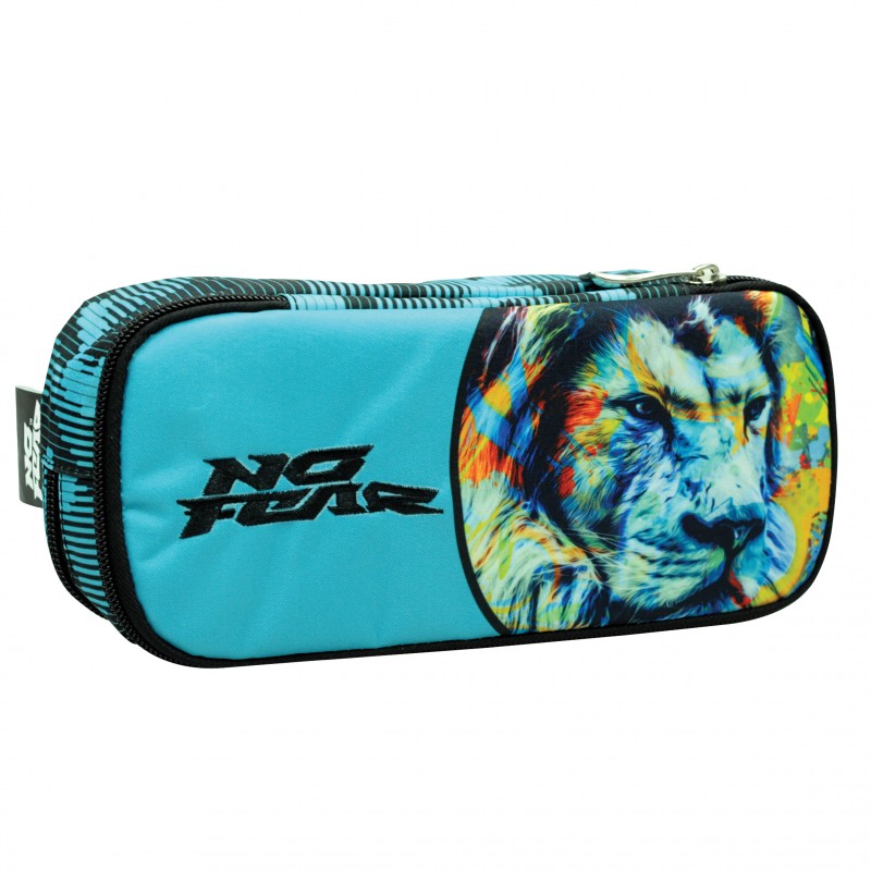 Κασετίνα Βαρελάκι Οβάλ No Fear Fluo Lion 23x6x10Cm BMU