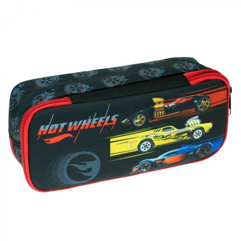 Κασετίνα Οβάλ Με 2 Θήκες Hot Wheels Gim