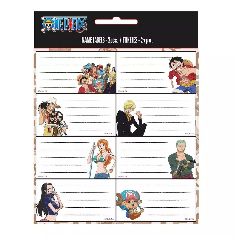 Ετικέτες Τετραδίων One Piece 2Τμχ Gim