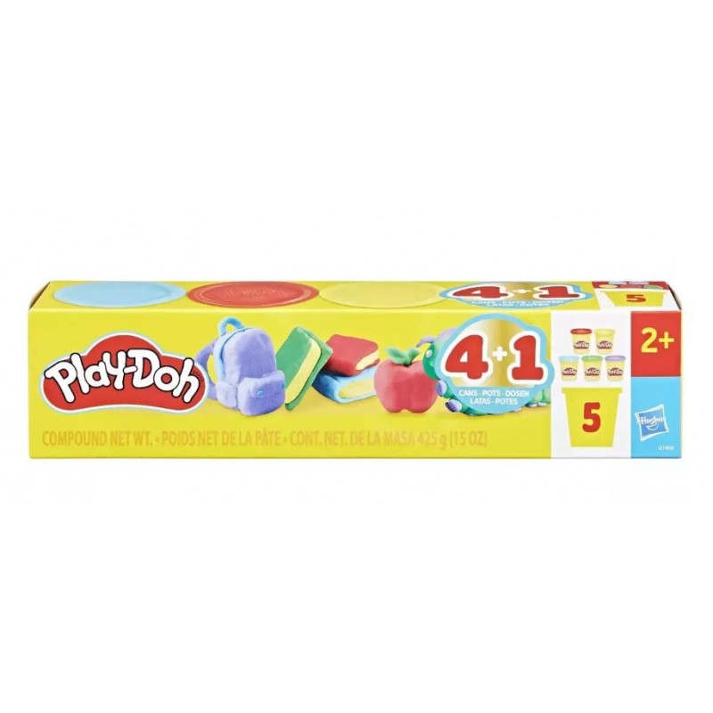 Play-Doh Βαζάκια Πλαστοζυμαράκι Mε 5 Χρώματα 3+ Ετών Hasbro 
